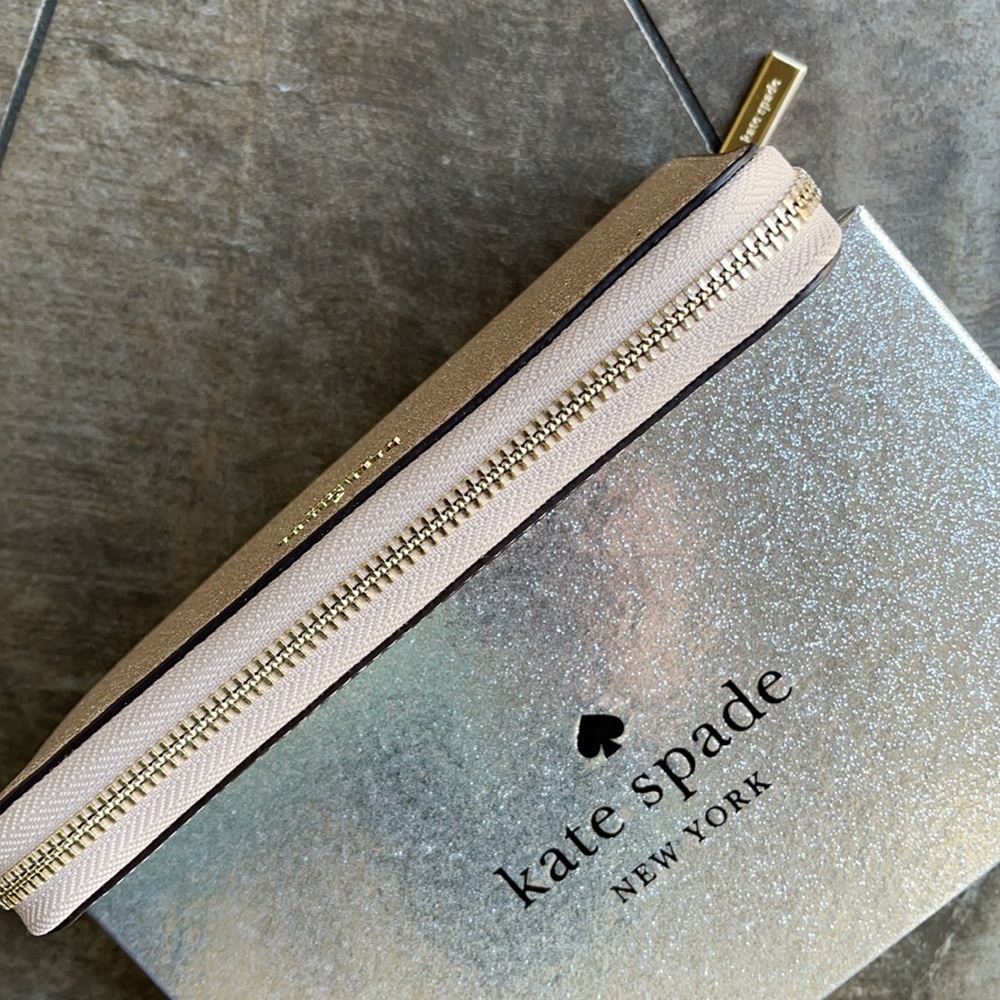 Kate Spade shimmy glitter boxed large continental wallet - Picture 4 of 16